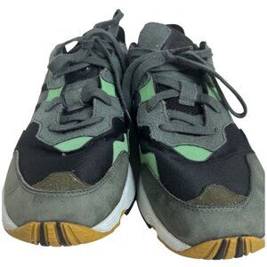 Adidas Torsion Mens Yung-96 Sneakers Size 10 Black/Green Mesh/Suede